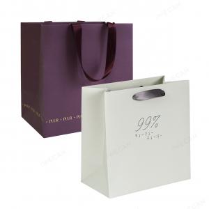 Paper bag with satin ribbon